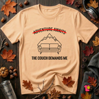 The Couch Needs Me sarcastic graphic t-shirt in Peach by Snarky Sarks