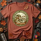 The Great Indoors -- Depression Valley sarcastic t-shirt in Rust by Snarky Sarks
