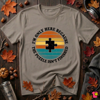 The Puzzle isn't Finished sarcastic puzzle graphic t-shirt in Asphalt by Snarky Sarks
