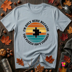 The Puzzle isn't Finished sarcastic puzzle graphic t-shirt in Light Blue by Snarky Sarks