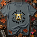 This is my Happy Face sarcastic graphic t-shirt in Dark Gray by Snarky Sarks