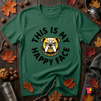 This is my Happy Face sarcastic graphic t-shirt in Evergreen by Snarky Sarks