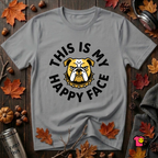 This is my Happy Face sarcastic graphic t-shirt in Heather Storm by Snarky Sarks
