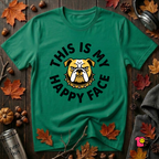 This is my Happy Face sarcastic graphic t-shirt in Kelly by Snarky Sarks