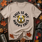 This is my Happy Face sarcastic graphic t-shirt in Natural by Snarky Sarks