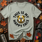 This is my Happy Face sarcastic graphic t-shirt in Sage by Snarky Sarks