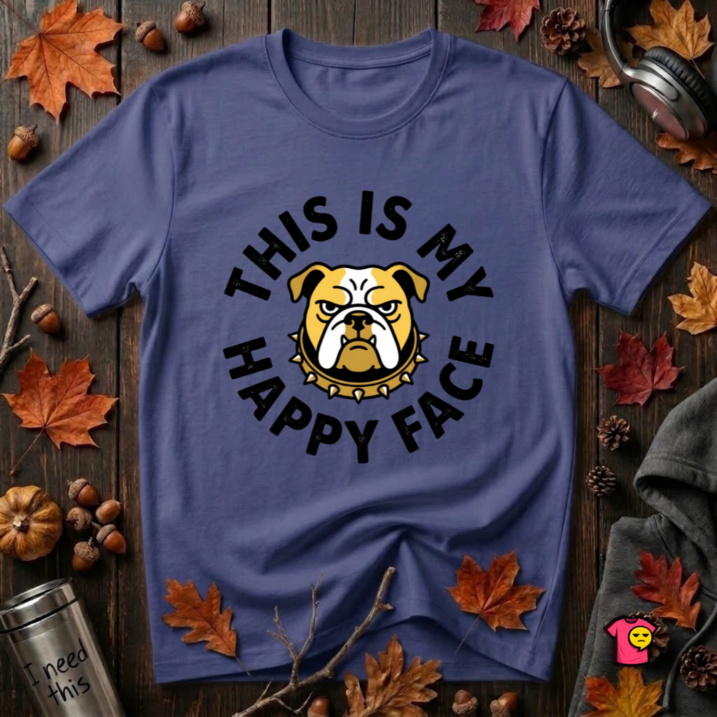 This is my Happy Face sarcastic graphic t-shirt in Team Navy by Snarky Sarks