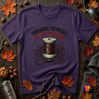 Threading the Needle of my Patience sewing t-shirt in Purple by Snarky Sarks
