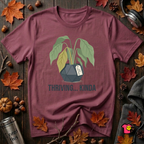 Thriving...Kinda sarcastic houseplant t-shirt in Maroon by Snarky Sarks