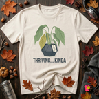 Thriving...Kinda sarcastic houseplant t-shirt in White by Snarky Sarks