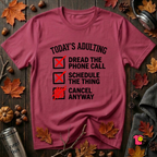 Today's Adulting -- Cancel Anyway sarcastic t-shirt in Cardinal by Snarky Sarks