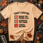 Today's Adulting -- Cancel Anyway sarcastic t-shirt in Peach by Snarky Sarks