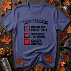 Today's Adulting -- Cancel Anyway sarcastic t-shirt in Team Navy by Snarky Sarks