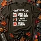 Today's Adulting sarcastic graphic t-shirt in Black by Snarky Sarks