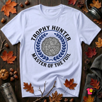 Trophy Hunter -- Master of the Foil fencing t-shirt in Ash by Snarky Sarks