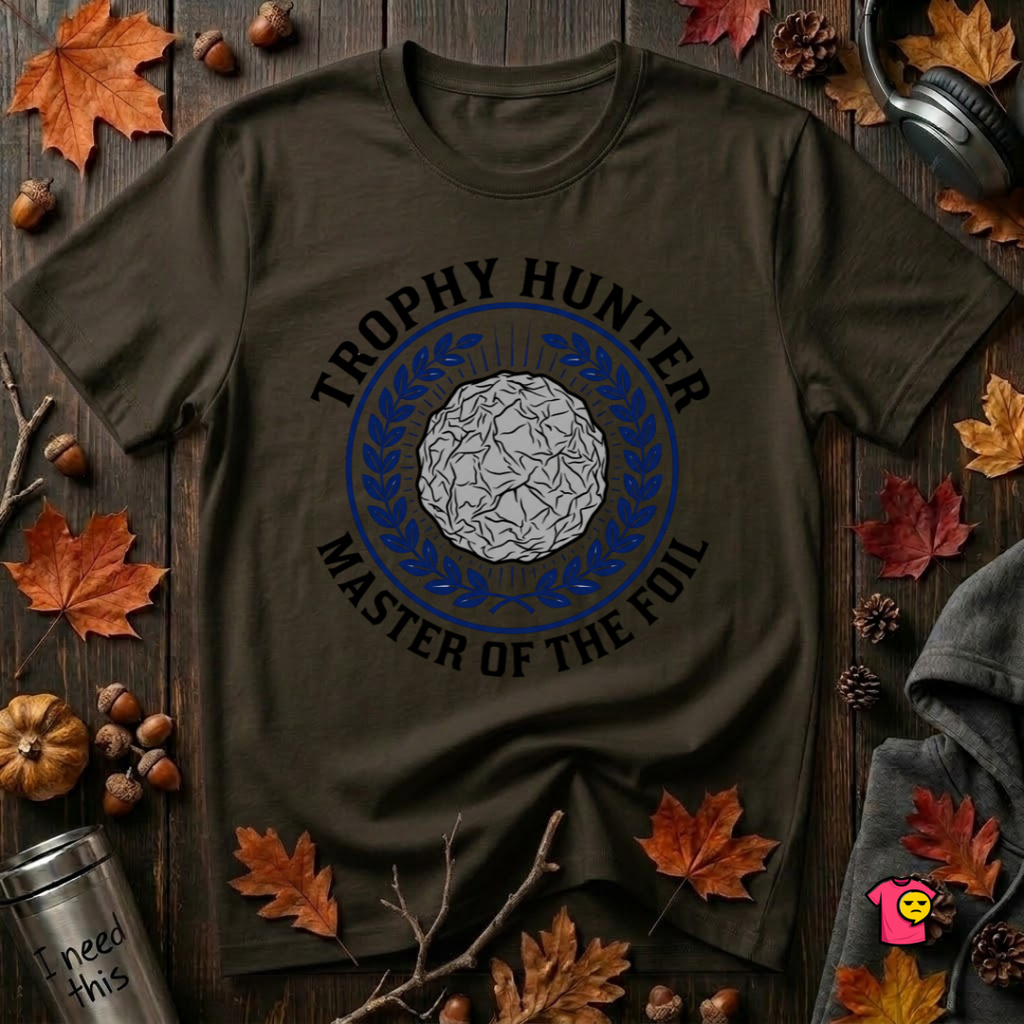 Trophy Hunter -- Master of the Foil fencing t-shirt in Black by Snarky Sarks