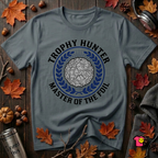 Trophy Hunter -- Master of the Foil fencing t-shirt in Dark Gray by Snarky Sarks