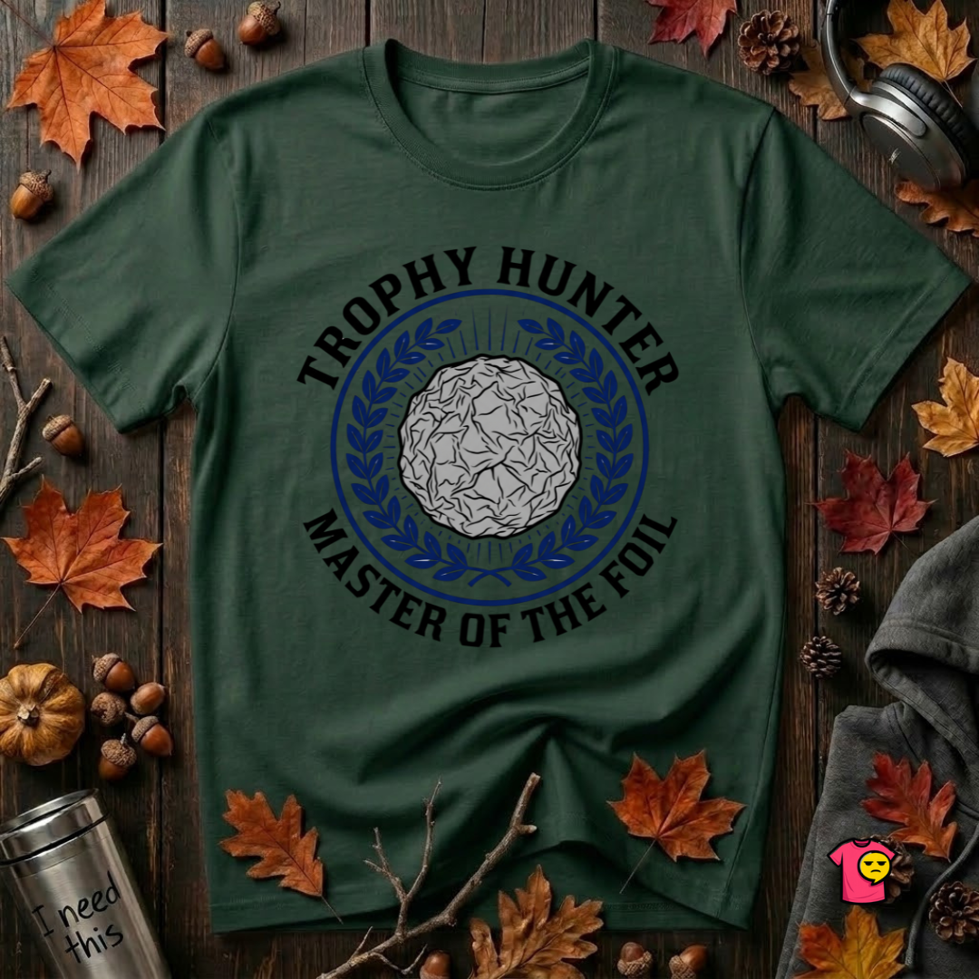 Trophy Hunter -- Master of the Foil fencing t-shirt in Forest by Snarky Sarks