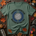 Trophy Hunter -- Master of the Foil fencing t-shirt in Heather Forest by Snarky Sarks