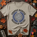 Trophy Hunter -- Master of the Foil fencing t-shirt in Heather Stone by Snarky Sarks