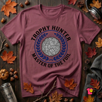Trophy Hunter -- Master of the Foil fencing t-shirt in Maroon by Snarky Sarks