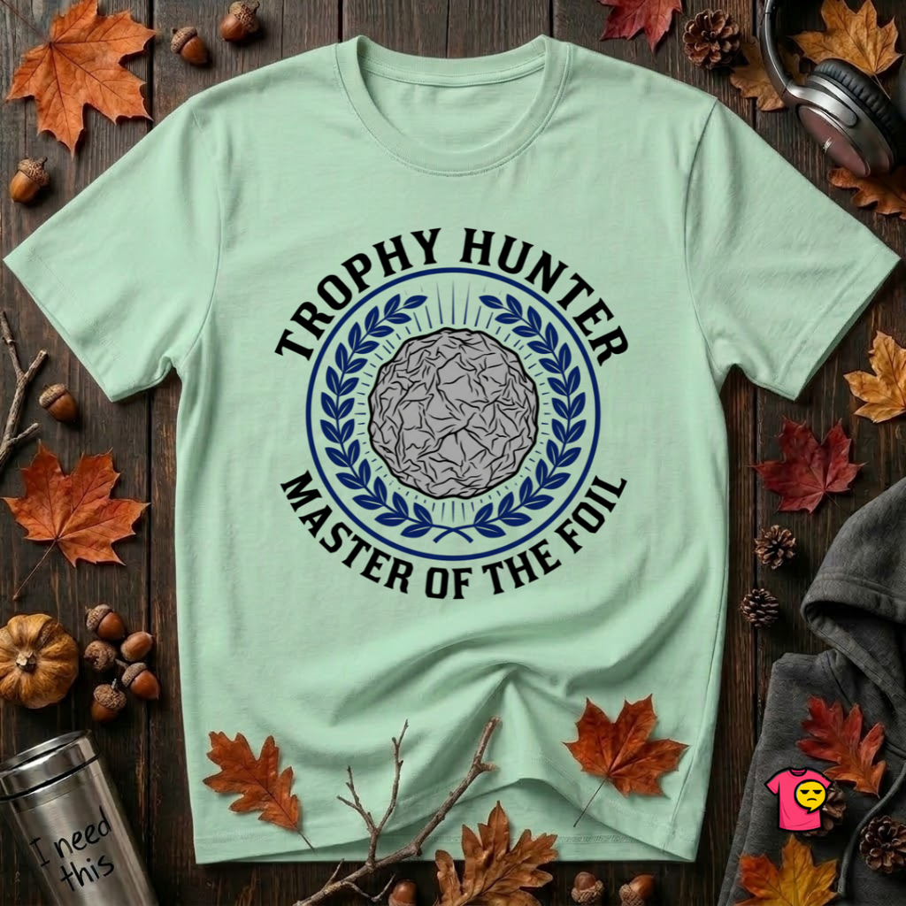 Trophy Hunter -- Master of the Foil fencing t-shirt in Mint by Snarky Sarks