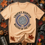 Trophy Hunter -- Master of the Foil fencing t-shirt in Peach by Snarky Sarks