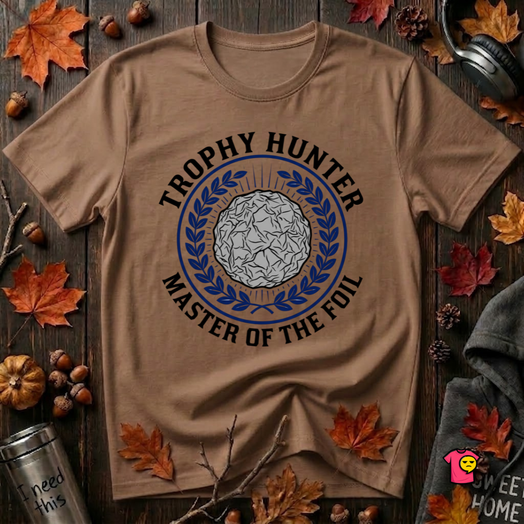 Trophy Hunter -- Master of the Foil fencing t-shirt in Sand Dune by Snarky Sarks