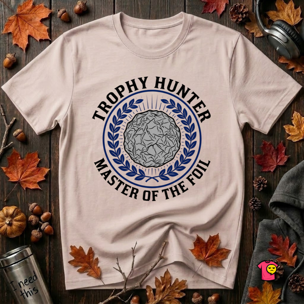 Trophy Hunter -- Master of the Foil fencing t-shirt in Soft Pink by Snarky Sarks