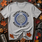Trophy Hunter -- Master of the Foil fencing t-shirt in Solid Athletic Gray by Snarky Sarks