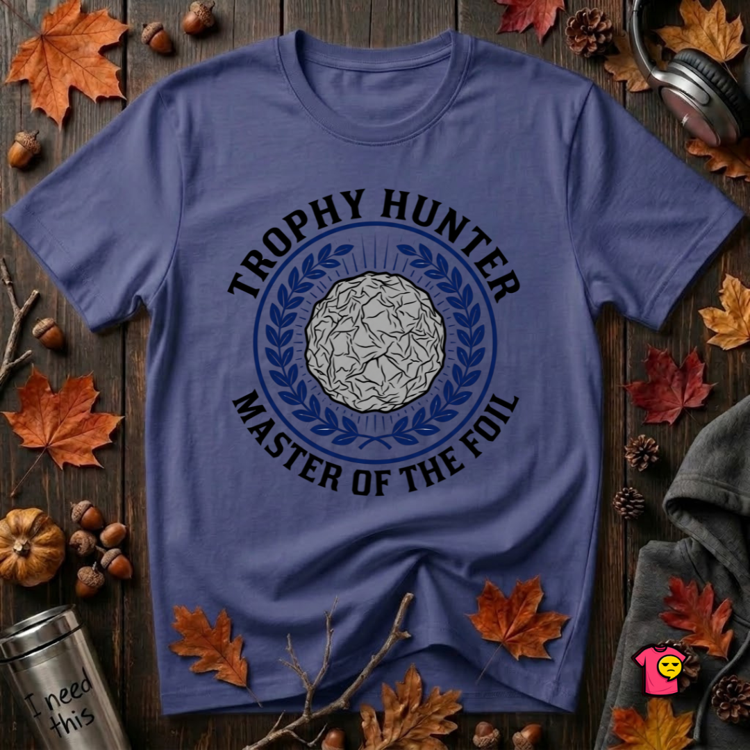 Trophy Hunter -- Master of the Foil fencing t-shirt in Team Navy by Snarky Sarks