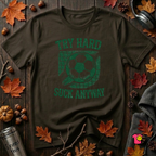 Try Hard Suck Anyway sarcastic graphic t-shirt in Black by Snarky Sarks