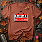 Unavailable. Please Try Again Never. sarcastic t-shirt in Rust by Snarky Sarks