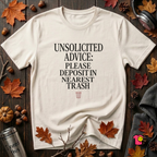 Unsolicited Advice Please Deposit in Trash t-shirt in White by Snarky Sarks