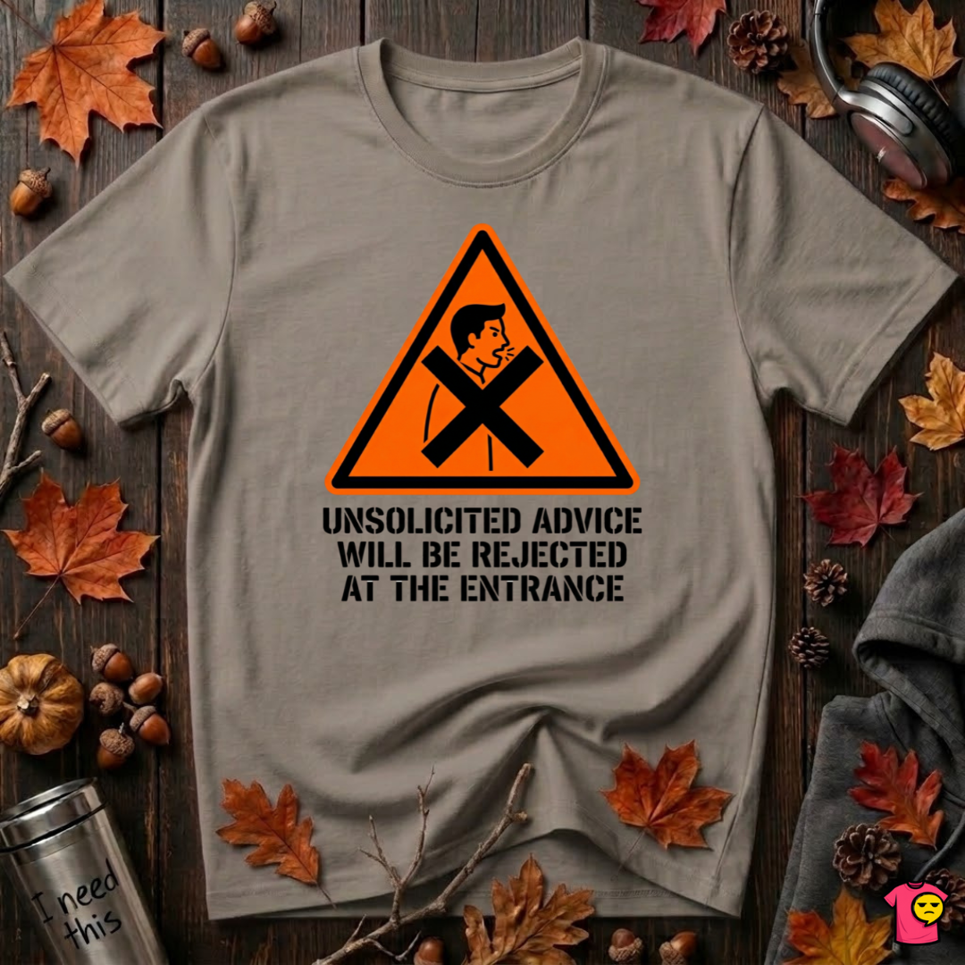 Unsolicited Advice will be Rejected sarcastic t-shirt in Asphalt by Snarky Sarks