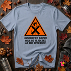 Unsolicited Advice will be Rejected sarcastic t-shirt in Heather Prism Blue by Snarky Sarks