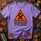 Unsolicited Advice will be Rejected sarcastic t-shirt in Heather Team Purple by Snarky Sarks