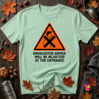 Unsolicited Advice will be Rejected sarcastic t-shirt in Mint by Snarky Sarks