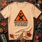 Unsolicited Advice will be Rejected sarcastic t-shirt in Peach by Snarky Sarks