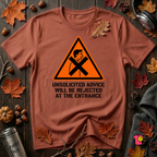 Unsolicited Advice will be Rejected sarcastic t-shirt in Rust by Snarky Sarks