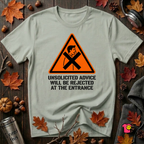 Unsolicited Advice will be Rejected sarcastic graphic t-shirt in Sage by Snarky Sarks