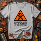 Unsolicited Advice will be Rejected sarcastic t-shirt in Solid Athletic Gray by Snarky Sarks