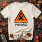 Unsolicited Advice will be Rejected sarcastic t-shirt in White by Snarky Sarks