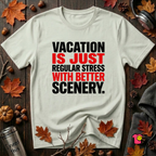 Vacation is Stress with Better Scenery travel t-shirt in Citron by Snarky Sarks