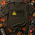 Warning Sarcasm Deployed graphic t-shirt in Black by Snarky Sarks