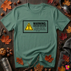 Warning Sarcasm Deployed graphic t-shirt in Grass Green by Snarky Sarks