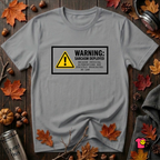 Warning Sarcasm Deployed graphic t-shirt in Heather Storm by Snarky Sarks