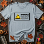 Warning Sarcasm Deployed graphic t-shirt in Light Blue by Snarky Sarks