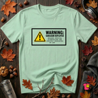 Warning Sarcasm Deployed graphic t-shirt in Mint by Snarky Sarks