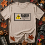 Warning Sarcasm Deployed graphic t-shirt in Natural by Snarky Sarks